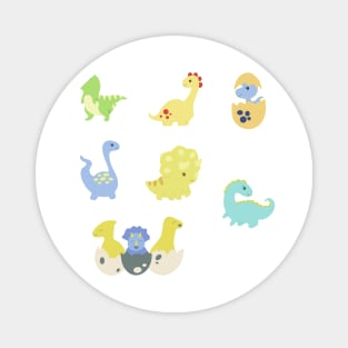 colorful baby dinos sticker pack design Magnet